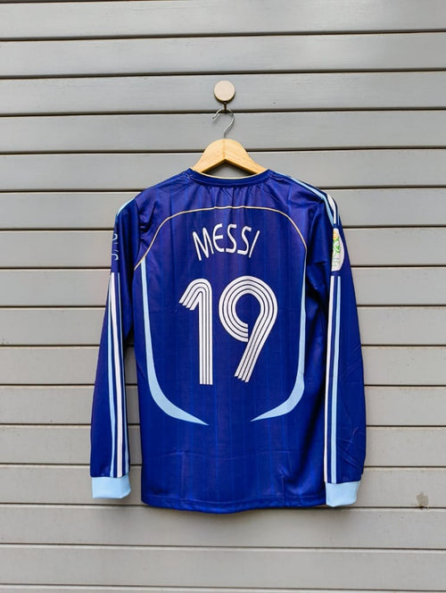 Argentina Blue Retro Long Sleeve Football Jersey
